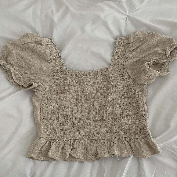 Beginning Boutique Linen Button Top - Picture 3 of 3